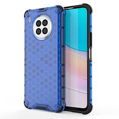 Silicone Transparent Frame Case Cover 360 Degrees AM1 for Huawei Honor 50 Lite Blue