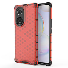 Silicone Transparent Frame Case Cover 360 Degrees AM1 for Huawei Honor 50 Pro 5G Red