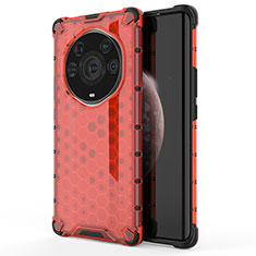 Silicone Transparent Frame Case Cover 360 Degrees AM1 for Huawei Honor Magic3 Pro+ Plus 5G Red