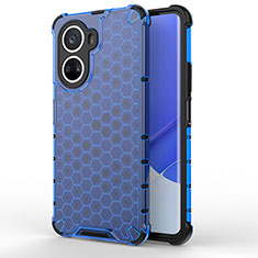 Silicone Transparent Frame Case Cover 360 Degrees AM1 for Huawei Nova 10 SE Blue