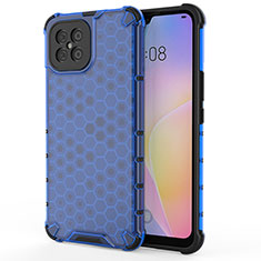 Silicone Transparent Frame Case Cover 360 Degrees AM1 for Huawei Nova 8 SE 4G Blue