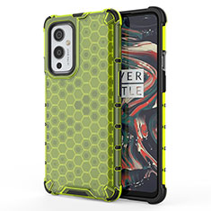 Silicone Transparent Frame Case Cover 360 Degrees AM1 for OnePlus 9 5G Green