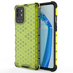 Silicone Transparent Frame Case Cover 360 Degrees AM1 for OnePlus 9R 5G Green