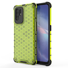 Silicone Transparent Frame Case Cover 360 Degrees AM1 for Oppo A95 5G Green