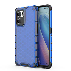 Silicone Transparent Frame Case Cover 360 Degrees AM1 for Oppo Find X5 Lite 5G Blue