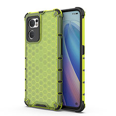 Silicone Transparent Frame Case Cover 360 Degrees AM1 for Oppo Find X5 Lite 5G Green