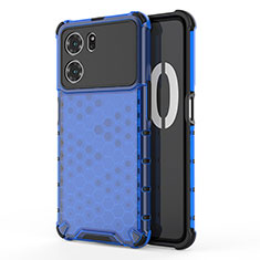 Silicone Transparent Frame Case Cover 360 Degrees AM1 for Oppo K10 5G Blue