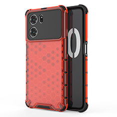 Silicone Transparent Frame Case Cover 360 Degrees AM1 for Oppo K10 5G Red