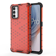 Silicone Transparent Frame Case Cover 360 Degrees AM1 for Oppo K9 Pro 5G Red