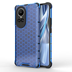 Silicone Transparent Frame Case Cover 360 Degrees AM1 for Oppo Reno10 5G Blue