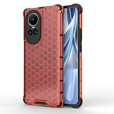 Silicone Transparent Frame Case Cover 360 Degrees AM1 for Oppo Reno10 Pro 5G Red