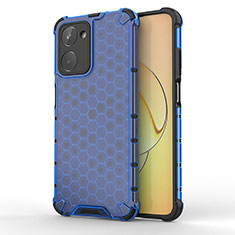 Silicone Transparent Frame Case Cover 360 Degrees AM1 for Realme 10 4G Blue