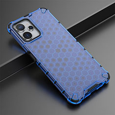 Silicone Transparent Frame Case Cover 360 Degrees AM1 for Realme 10 5G Blue