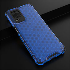 Silicone Transparent Frame Case Cover 360 Degrees AM1 for Realme 8 5G Blue