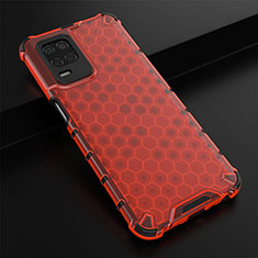 Silicone Transparent Frame Case Cover 360 Degrees AM1 for Realme 8 5G Red