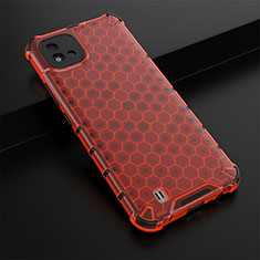 Silicone Transparent Frame Case Cover 360 Degrees AM1 for Realme C20A Red