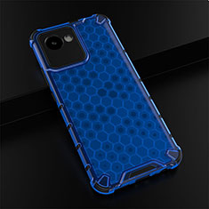 Silicone Transparent Frame Case Cover 360 Degrees AM1 for Realme C30 Blue