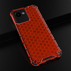 Silicone Transparent Frame Case Cover 360 Degrees AM1 for Realme Narzo 50i Prime Red