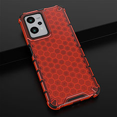 Silicone Transparent Frame Case Cover 360 Degrees AM1 for Realme Q5 5G Red