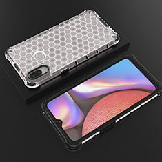 Silicone Transparent Frame Case Cover 360 Degrees AM1 for Samsung Galaxy A10s White