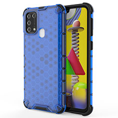 Silicone Transparent Frame Case Cover 360 Degrees AM1 for Samsung Galaxy M21s Blue