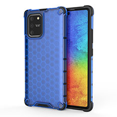 Silicone Transparent Frame Case Cover 360 Degrees AM1 for Samsung Galaxy M80S Blue