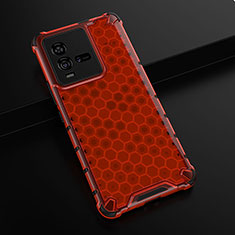 Silicone Transparent Frame Case Cover 360 Degrees AM1 for Vivo iQOO 9T 5G Red