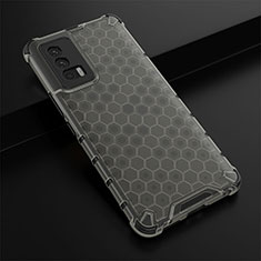 Silicone Transparent Frame Case Cover 360 Degrees AM1 for Vivo iQOO Neo5 5G Black