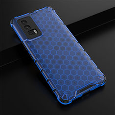 Silicone Transparent Frame Case Cover 360 Degrees AM1 for Vivo iQOO Neo5 5G Blue