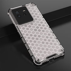 Silicone Transparent Frame Case Cover 360 Degrees AM1 for Vivo iQOO Neo6 5G White