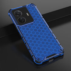 Silicone Transparent Frame Case Cover 360 Degrees AM1 for Vivo iQOO Z6 Pro 5G Blue