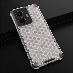 Silicone Transparent Frame Case Cover 360 Degrees AM1 for Vivo T1 4G White