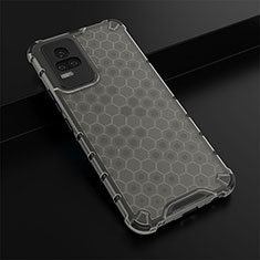 Silicone Transparent Frame Case Cover 360 Degrees AM1 for Vivo V21e 4G Black