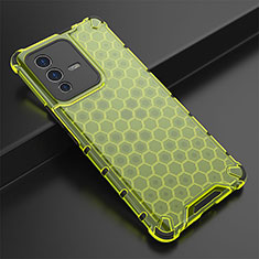 Silicone Transparent Frame Case Cover 360 Degrees AM1 for Vivo V23 Pro 5G Green