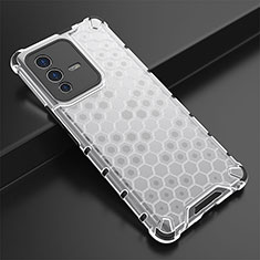 Silicone Transparent Frame Case Cover 360 Degrees AM1 for Vivo V23 Pro 5G White