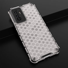 Silicone Transparent Frame Case Cover 360 Degrees AM1 for Vivo V23e 5G White