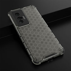 Silicone Transparent Frame Case Cover 360 Degrees AM1 for Vivo X70 5G Black