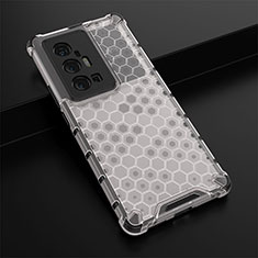 Silicone Transparent Frame Case Cover 360 Degrees AM1 for Vivo X70 Pro+ Plus 5G White