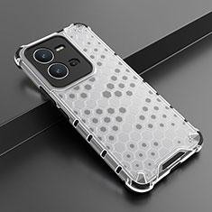 Silicone Transparent Frame Case Cover 360 Degrees AM1 for Vivo X80 Lite 5G White