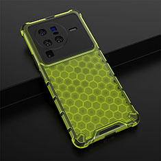 Silicone Transparent Frame Case Cover 360 Degrees AM1 for Vivo X80 Pro 5G Green