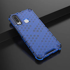 Silicone Transparent Frame Case Cover 360 Degrees AM1 for Vivo Y12 Blue