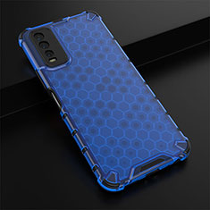 Silicone Transparent Frame Case Cover 360 Degrees AM1 for Vivo Y12s (2021) Blue