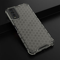 Silicone Transparent Frame Case Cover 360 Degrees AM1 for Vivo Y20 Black