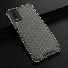 Silicone Transparent Frame Case Cover 360 Degrees AM1 for Vivo Y20a Black