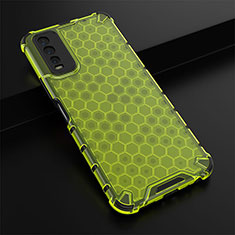 Silicone Transparent Frame Case Cover 360 Degrees AM1 for Vivo Y20a Green