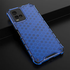 Silicone Transparent Frame Case Cover 360 Degrees AM1 for Vivo Y21 Blue