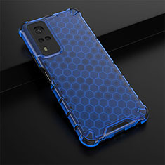 Silicone Transparent Frame Case Cover 360 Degrees AM1 for Vivo Y31 (2021) Blue