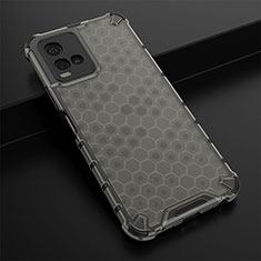 Silicone Transparent Frame Case Cover 360 Degrees AM1 for Vivo Y33s Black