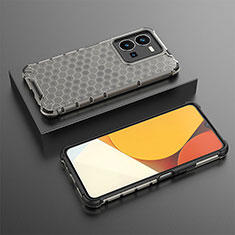 Silicone Transparent Frame Case Cover 360 Degrees AM1 for Vivo Y35 4G Black