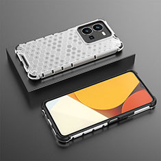 Silicone Transparent Frame Case Cover 360 Degrees AM1 for Vivo Y35 4G White